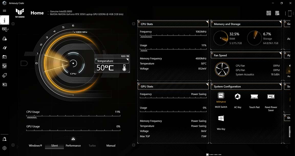 ASUS TUF DASH F15-LOGICIEL