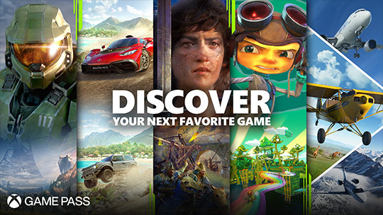 Interface utilisateur de XBOX Game Pass