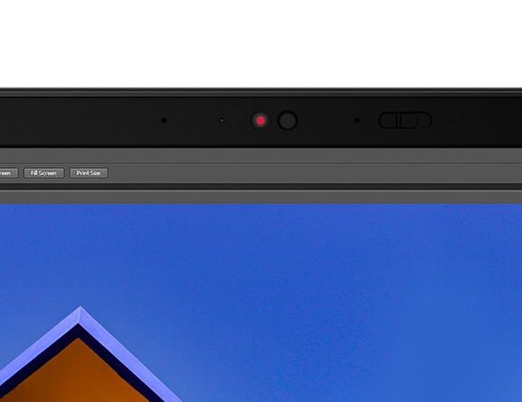 Gros plan de la caméra infrarouge hybride Full HD intégrée en option sur le Lenovo ThinkPad L14 Gen 3 (14'' AMD)