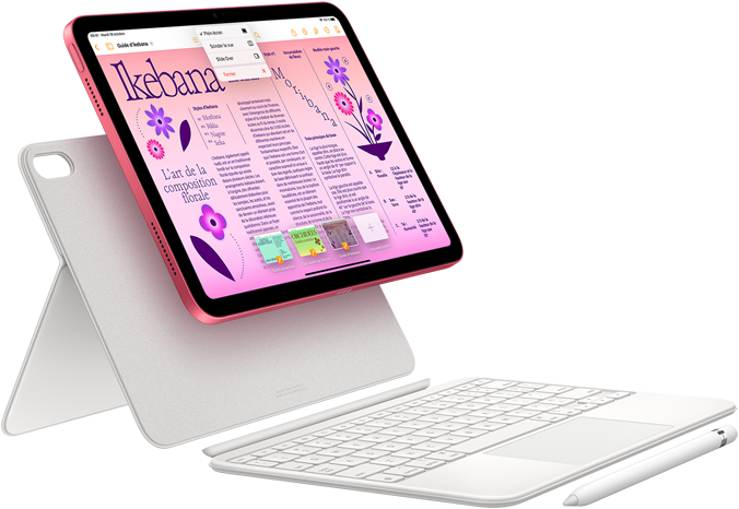 Présentation de l'iPad, du Magic Keyboard Folio et de l'Apple Pencil.