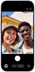 iPhone 17, face avant, fonctionnalité Cadre centré pour les photos