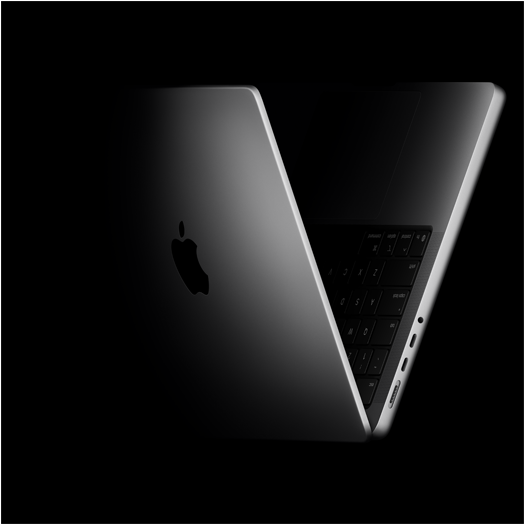 MacBook Pro formant un V, faisant référence à la puce M5